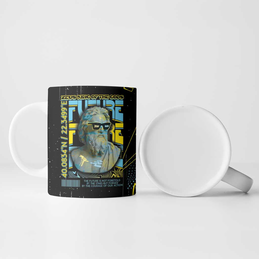 Ancient Greek Zeus Ceramic Mug Futuristic Style - Wonder Print Shop