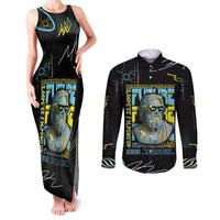 Ancient Greek Zeus Couples Matching Tank Maxi Dress and Long Sleeve Button Shirt Futuristic Style - Wonder Print Shop