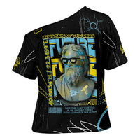 Ancient Greek Zeus Cross Shoulder Shirt Futuristic Style - Wonder Print Shop