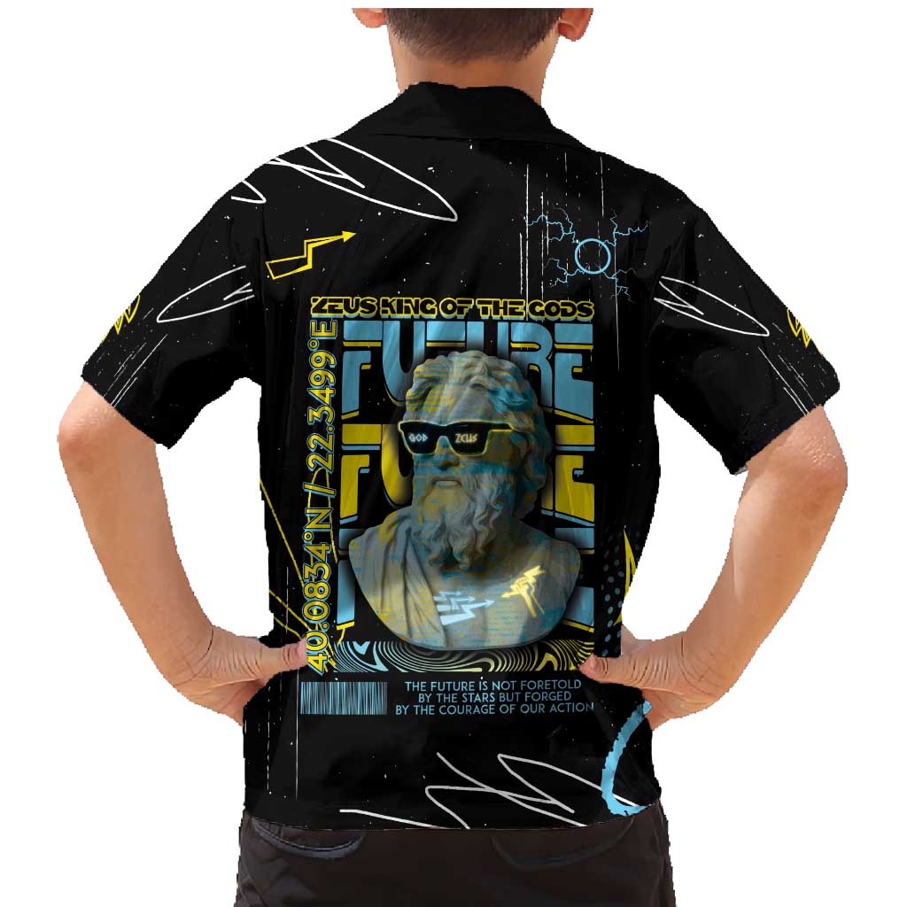 Ancient Greek Zeus Family Matching Mermaid Dress and Hawaiian Shirt Futuristic Style - Wonder Print Shop