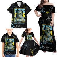 Ancient Greek Zeus Family Matching Off Shoulder Maxi Dress and Hawaiian Shirt Futuristic Style - Wonder Print Shop
