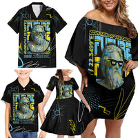 Ancient Greek Zeus Family Matching Off Shoulder Short Dress and Hawaiian Shirt Futuristic Style - Wonder Print Shop