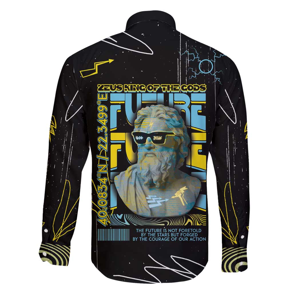 Ancient Greek Zeus Family Matching Off Shoulder Short Dress and Hawaiian Shirt Futuristic Style - Wonder Print Shop