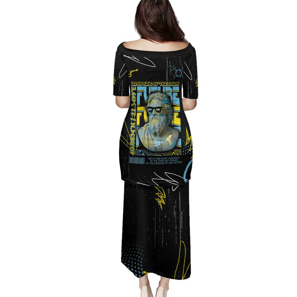 Ancient Greek Zeus Family Matching Puletasi and Hawaiian Shirt Futuristic Style - Wonder Print Shop