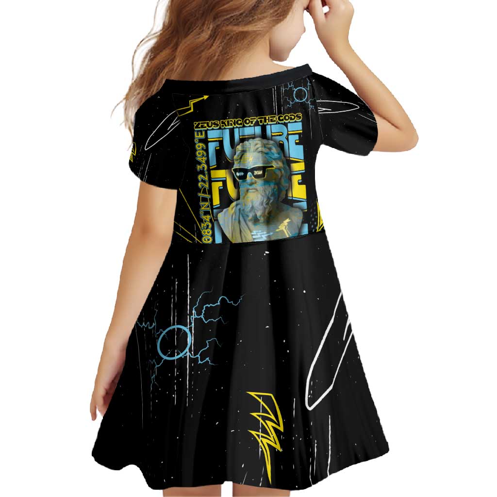 Ancient Greek Zeus Family Matching Short Sleeve Bodycon Dress and Hawaiian Shirt Futuristic Style - Wonder Print Shop
