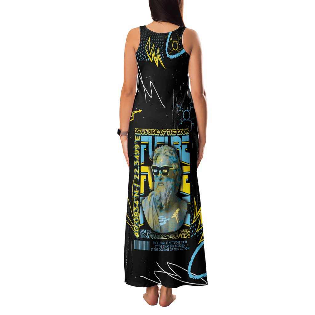 Ancient Greek Zeus Family Matching Tank Maxi Dress and Hawaiian Shirt Futuristic Style - Wonder Print Shop