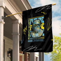 Ancient Greek Zeus Garden Flag Futuristic Style - Wonder Print Shop