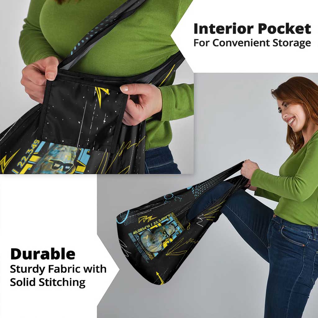 Ancient Greek Zeus Grocery Bag Futuristic Style - Wonder Print Shop