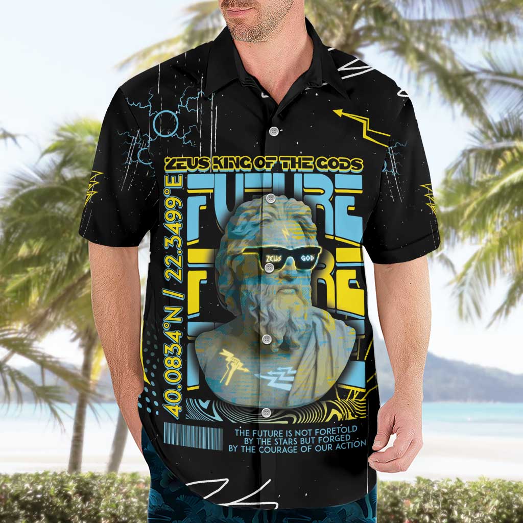 Ancient Greek Zeus Hawaiian Shirt Futuristic Style - Wonder Print Shop