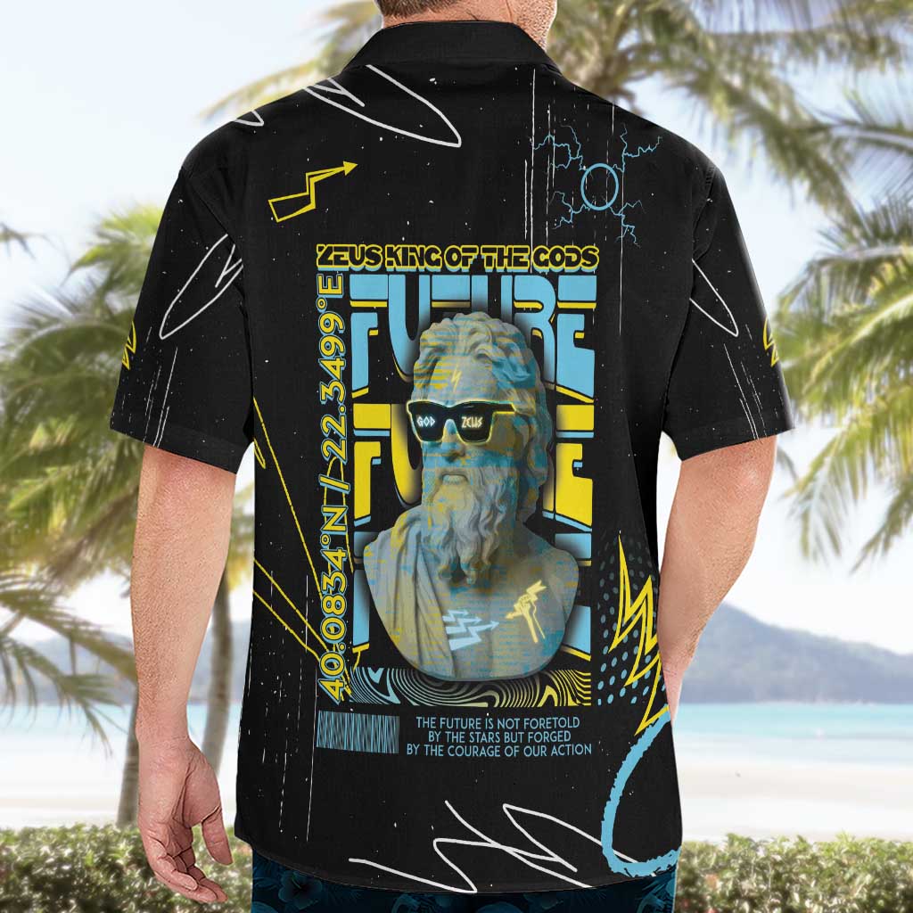 Ancient Greek Zeus Hawaiian Shirt Futuristic Style - Wonder Print Shop