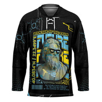 Ancient Greek Zeus Hockey Jersey Futuristic Style - Wonder Print Shop