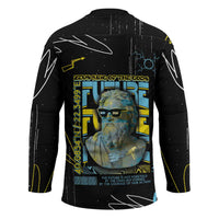 Ancient Greek Zeus Hockey Jersey Futuristic Style - Wonder Print Shop