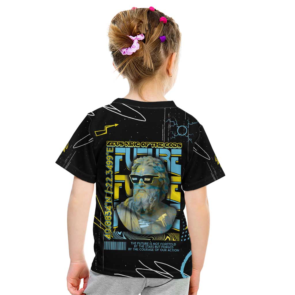 Ancient Greek Zeus Kid T Shirt Futuristic Style - Wonder Print Shop