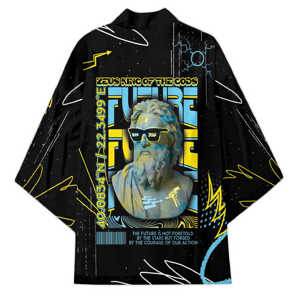 Ancient Greek Zeus Kimono Futuristic Style - Wonder Print Shop