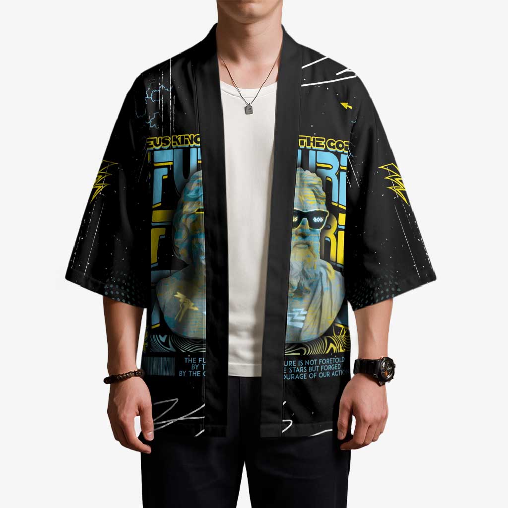 Ancient Greek Zeus Kimono Futuristic Style - Wonder Print Shop