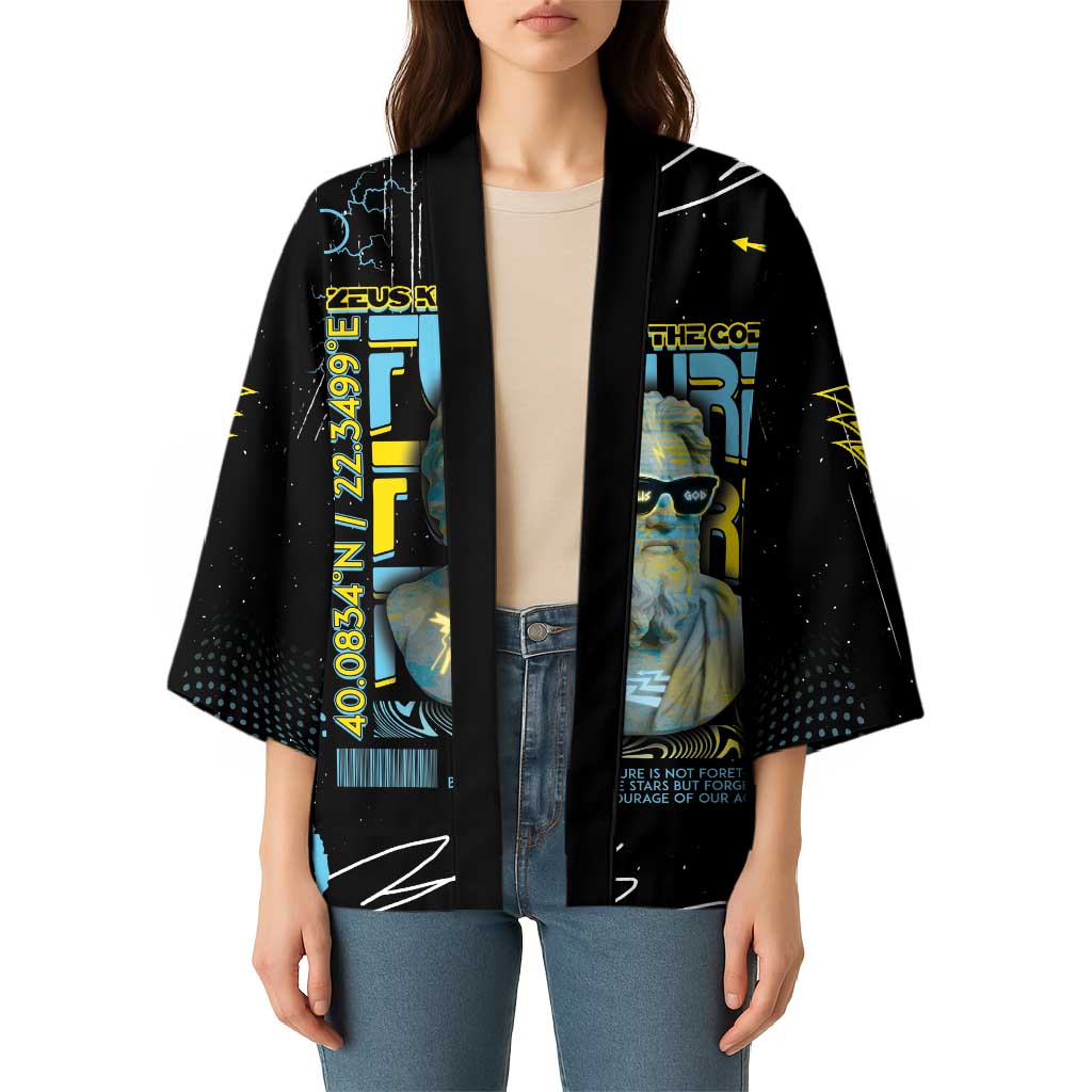 Ancient Greek Zeus Kimono Futuristic Style - Wonder Print Shop