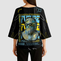 Ancient Greek Zeus Kimono Sleeve Blouse Futuristic Style - Wonder Print Shop