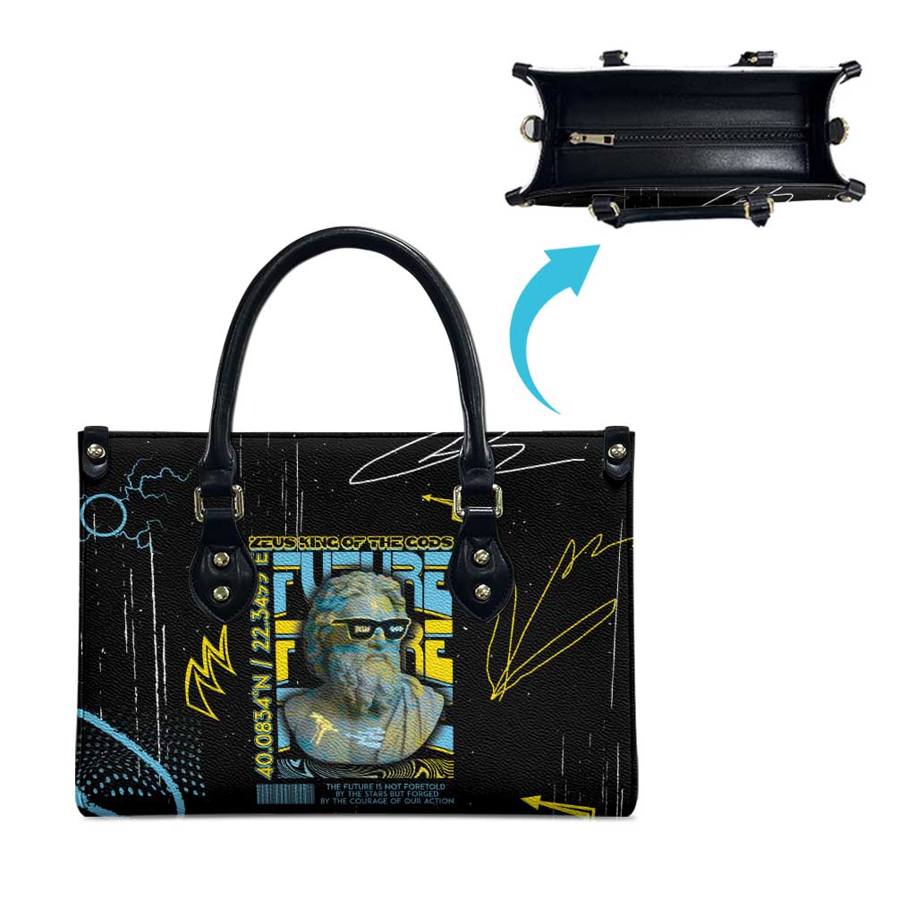 Ancient Greek Zeus Leather Bag Futuristic Style - Wonder Print Shop