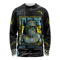 Ancient Greek Zeus Long Sleeve Shirt Futuristic Style - Wonder Print Shop