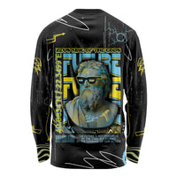 Ancient Greek Zeus Long Sleeve Shirt Futuristic Style - Wonder Print Shop