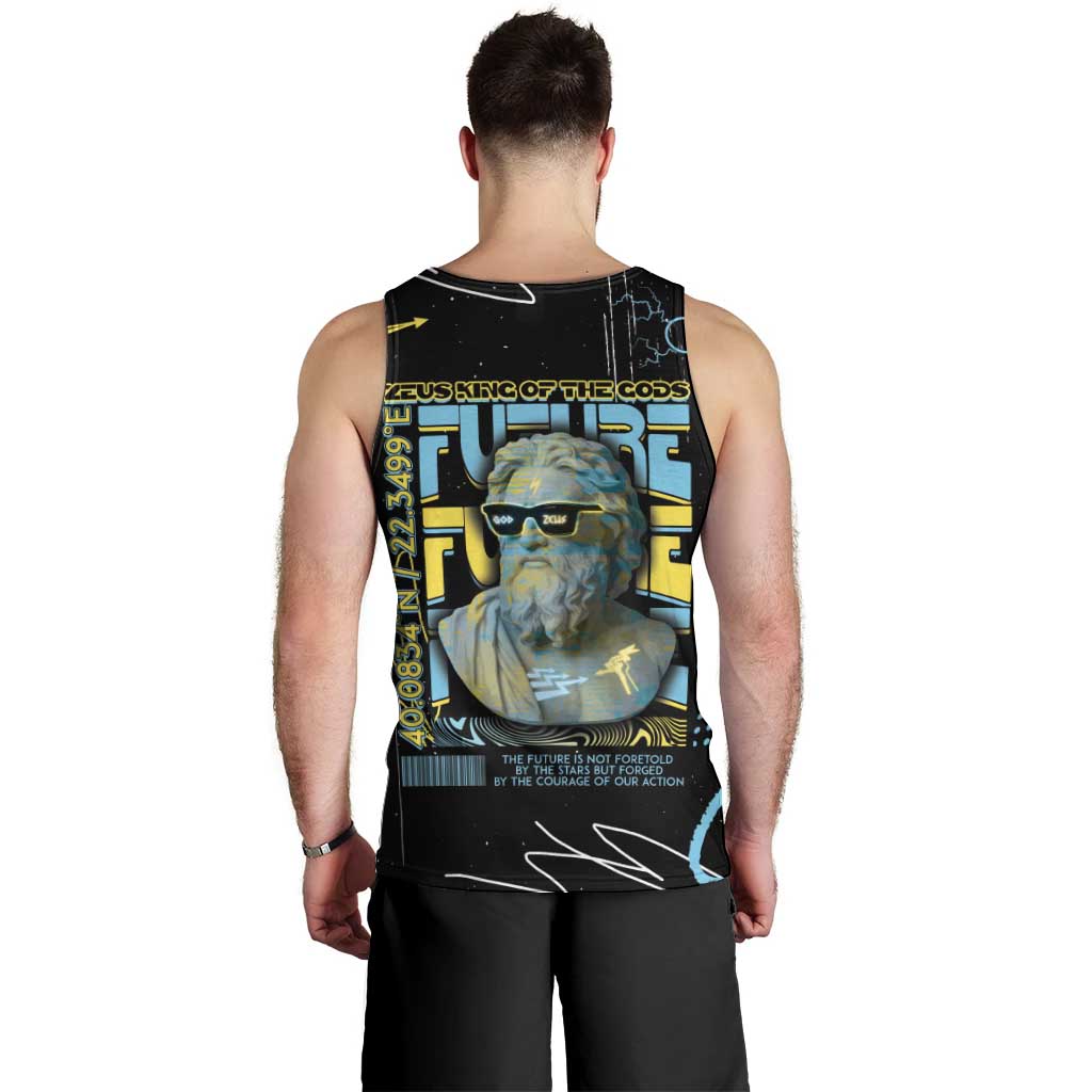 Ancient Greek Zeus Men Tank Top Futuristic Style - Wonder Print Shop