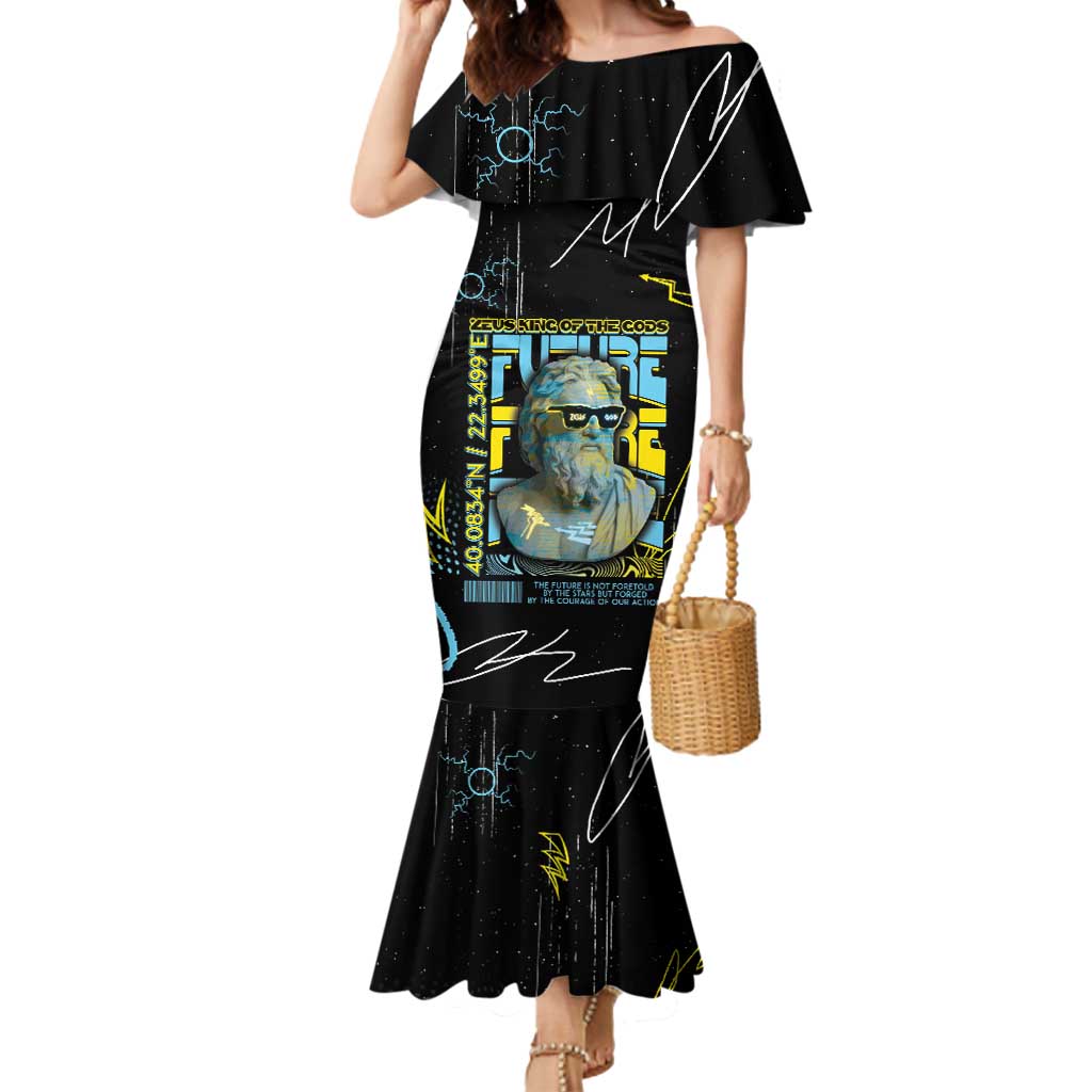 Ancient Greek Zeus Mermaid Dress Futuristic Style - Wonder Print Shop