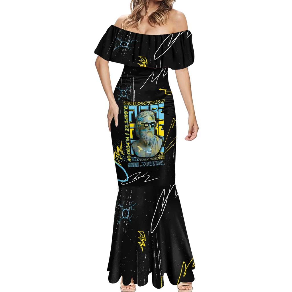 Ancient Greek Zeus Mermaid Dress Futuristic Style - Wonder Print Shop