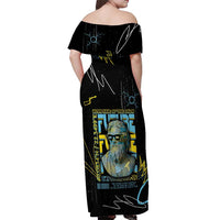 Ancient Greek Zeus Off Shoulder Maxi Dress Futuristic Style - Wonder Print Shop