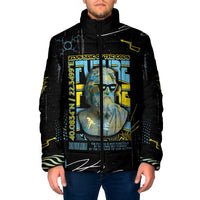 Ancient Greek Zeus Padded Jacket Futuristic Style - Wonder Print Shop