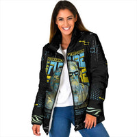 Ancient Greek Zeus Padded Jacket Futuristic Style - Wonder Print Shop