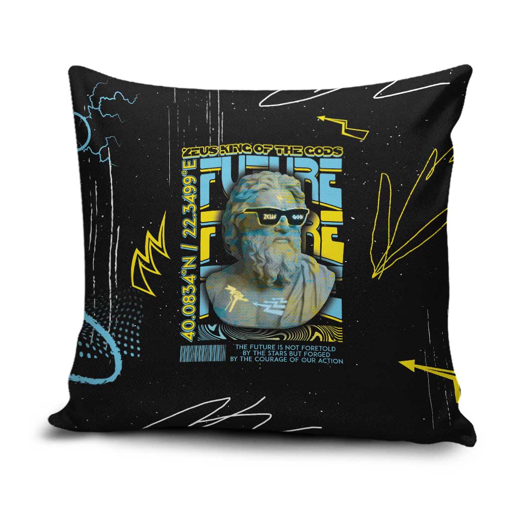 Ancient Greek Zeus Pillow Cover Futuristic Style - Wonder Print Shop