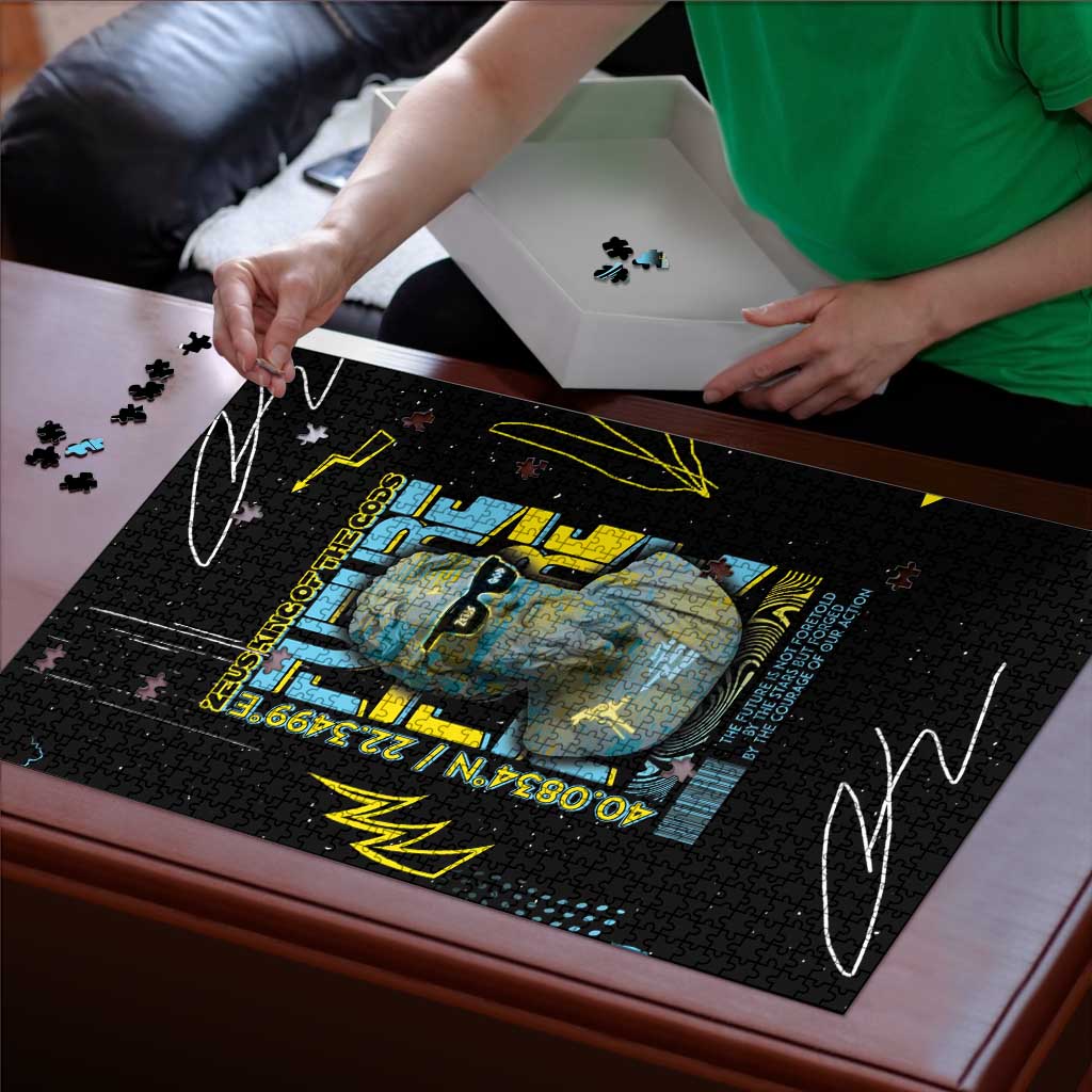 Ancient Greek Zeus Puzzle Futuristic Style - Wonder Print Shop