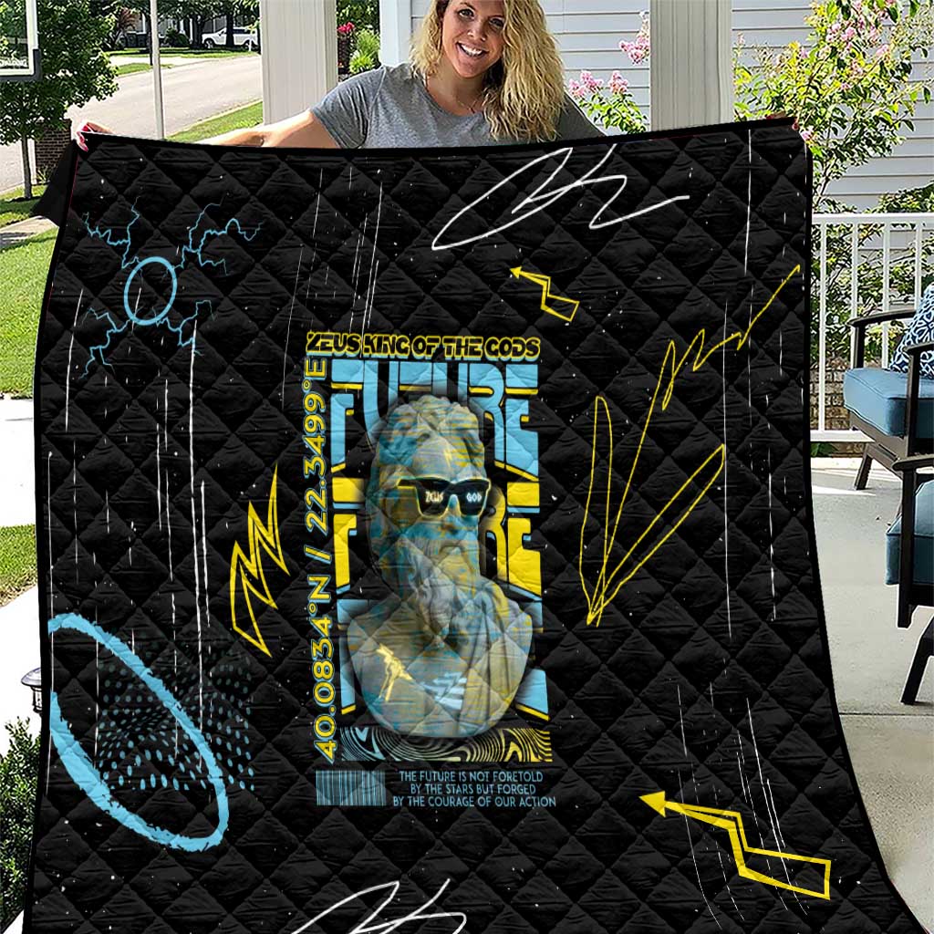 Ancient Greek Zeus Quilt Futuristic Style - Wonder Print Shop