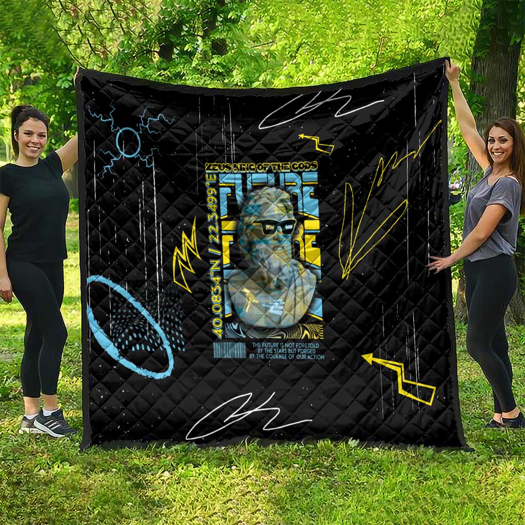 Ancient Greek Zeus Quilt Futuristic Style - Wonder Print Shop
