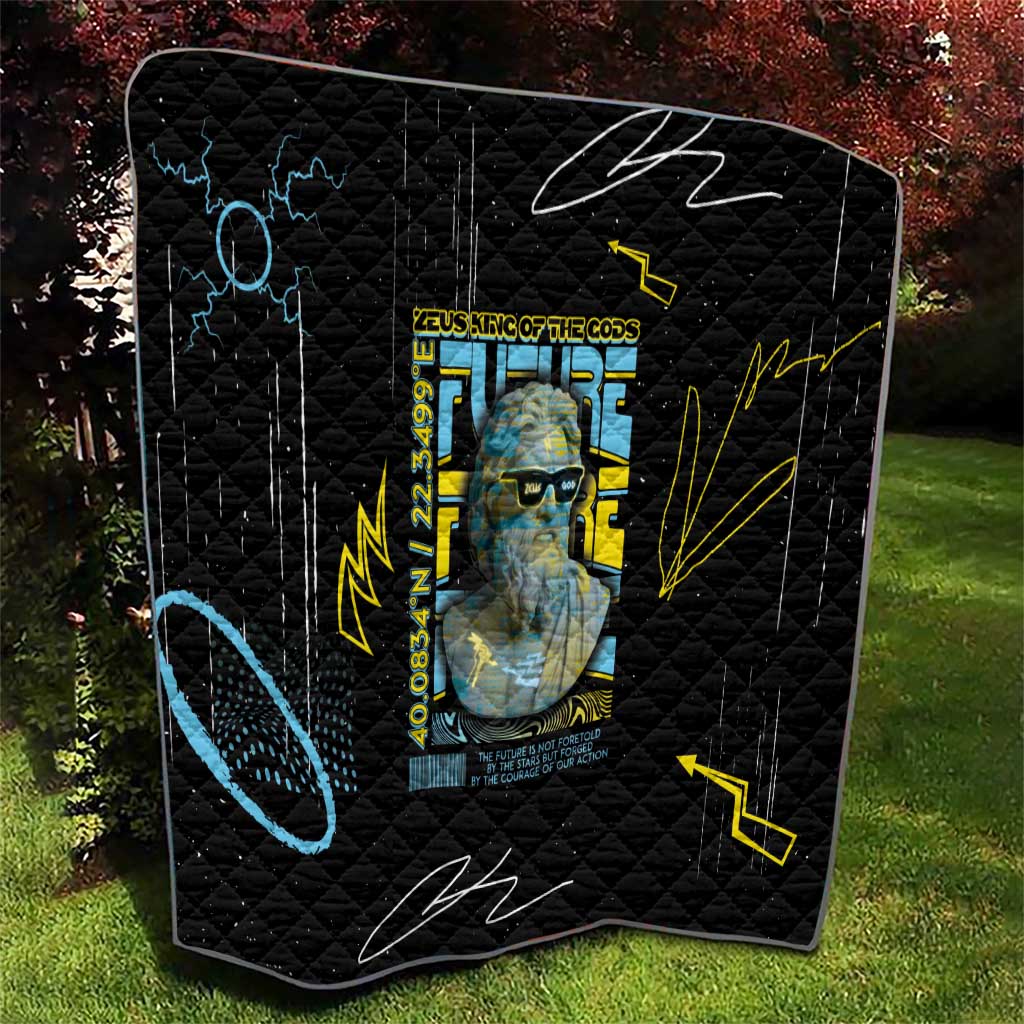 Ancient Greek Zeus Quilt Futuristic Style - Wonder Print Shop