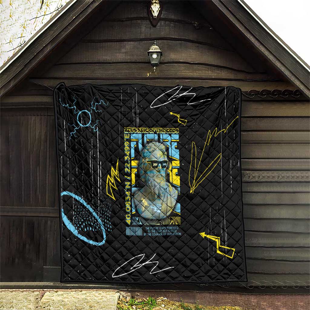 Ancient Greek Zeus Quilt Futuristic Style - Wonder Print Shop