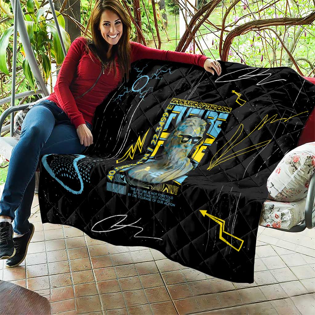 Ancient Greek Zeus Quilt Futuristic Style - Wonder Print Shop