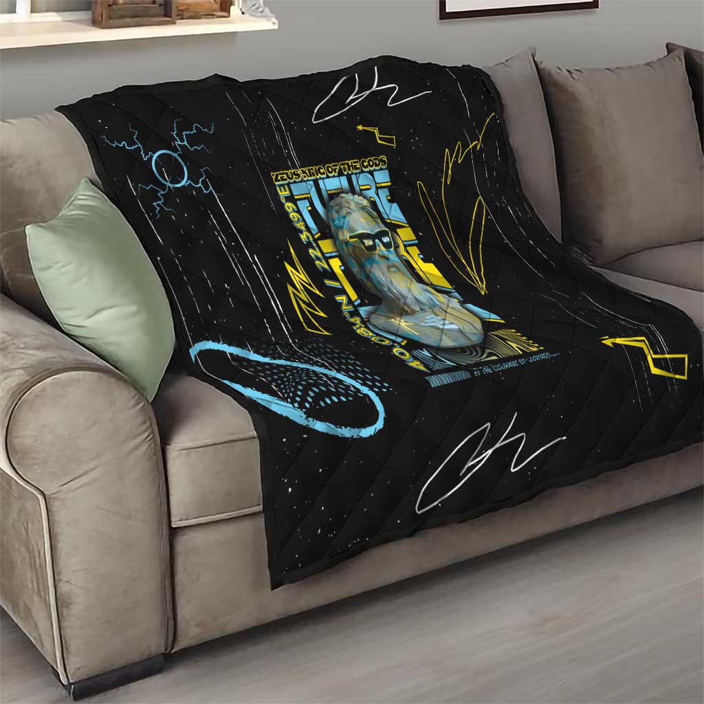 Ancient Greek Zeus Quilt Futuristic Style - Wonder Print Shop
