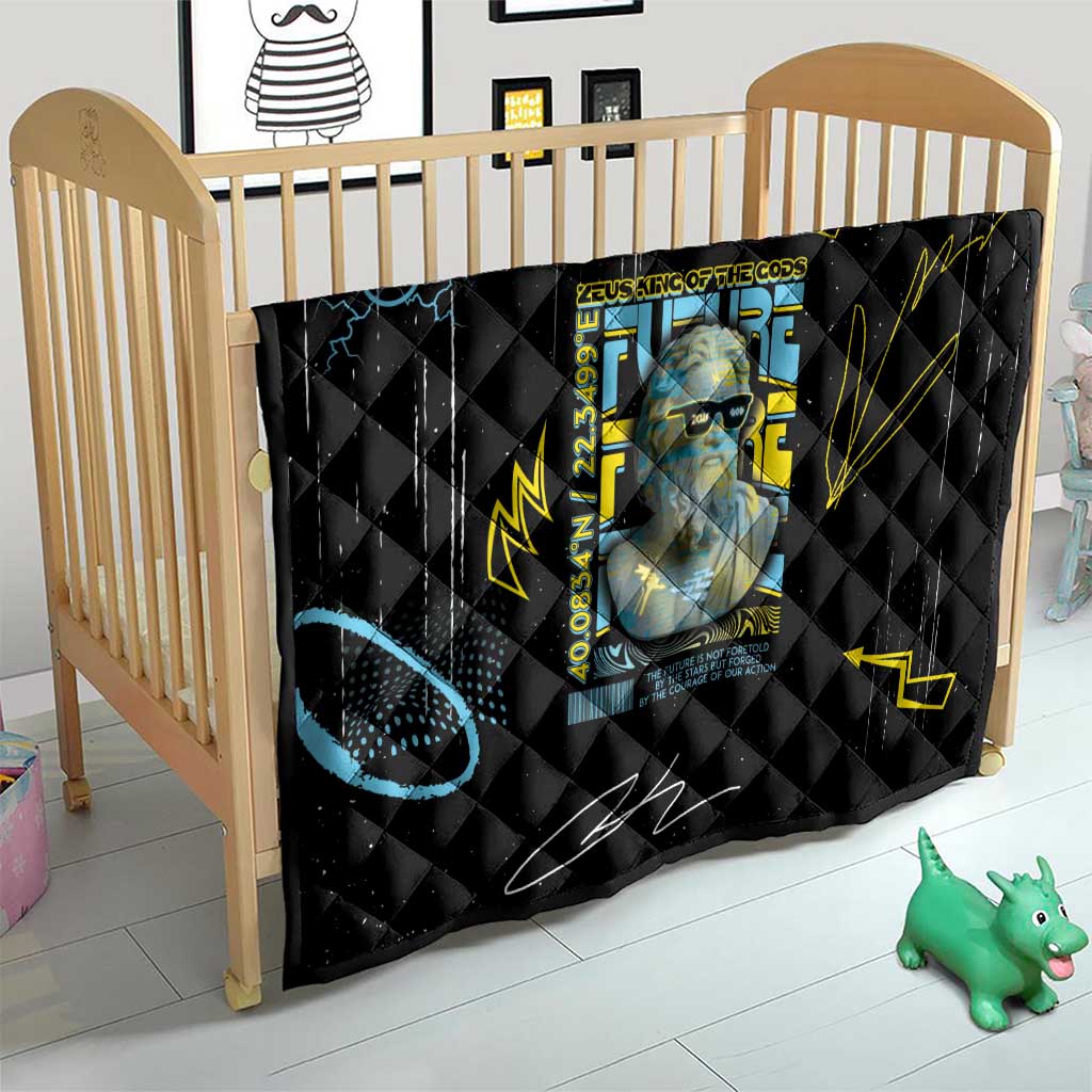Ancient Greek Zeus Quilt Futuristic Style - Wonder Print Shop