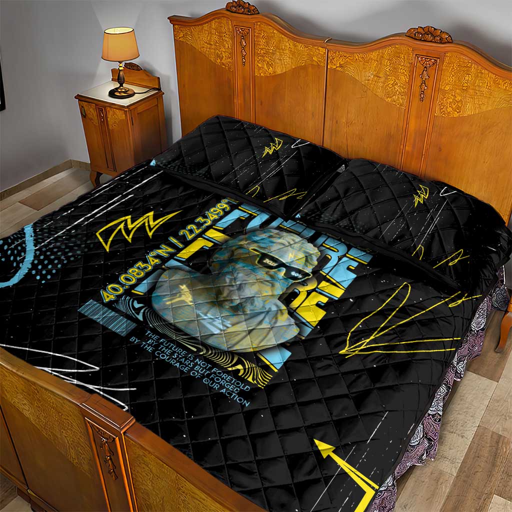 Ancient Greek Zeus Quilt Bed Set Futuristic Style - Wonder Print Shop