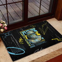 Ancient Greek Zeus Rubber Doormat Futuristic Style - Wonder Print Shop