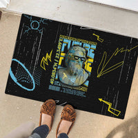 Ancient Greek Zeus Rubber Doormat Futuristic Style - Wonder Print Shop