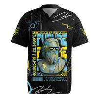 Ancient Greek Zeus Rugby Jersey Futuristic Style - Wonder Print Shop