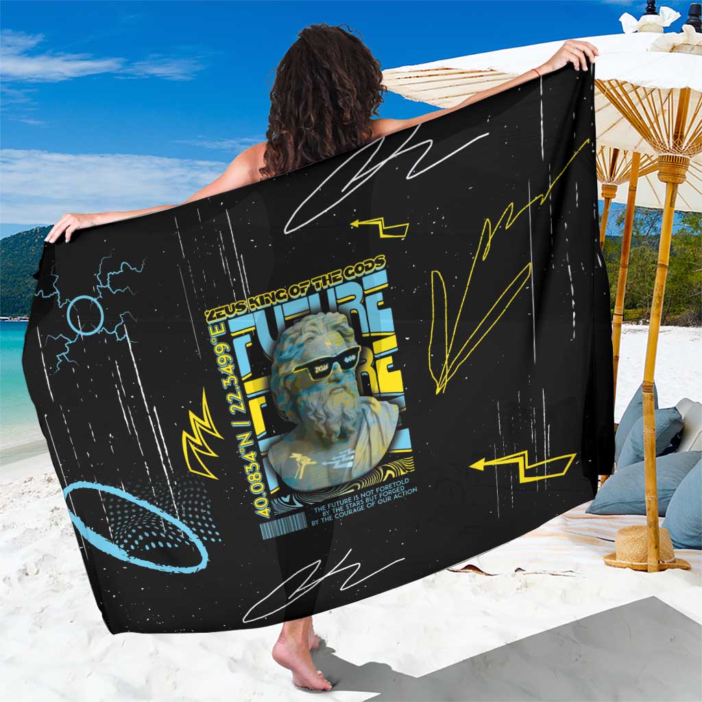 Ancient Greek Zeus Sarong Futuristic Style - Wonder Print Shop