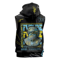 Ancient Greek Zeus Sleeveless Hoodie Futuristic Style - Wonder Print Shop