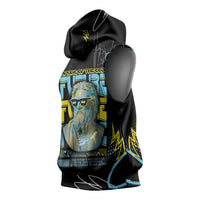 Ancient Greek Zeus Sleeveless Hoodie Futuristic Style - Wonder Print Shop