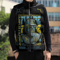 Ancient Greek Zeus Sleeveless Puffer Jacket Futuristic Style - Wonder Print Shop