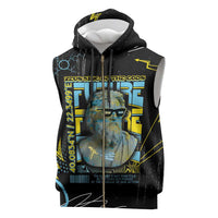 Ancient Greek Zeus Sleeveless Zip Hoodie Futuristic Style - Wonder Print Shop