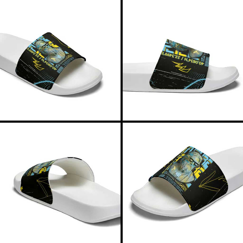 Ancient Greek Zeus Slide Sandals Futuristic Style - Wonder Print Shop
