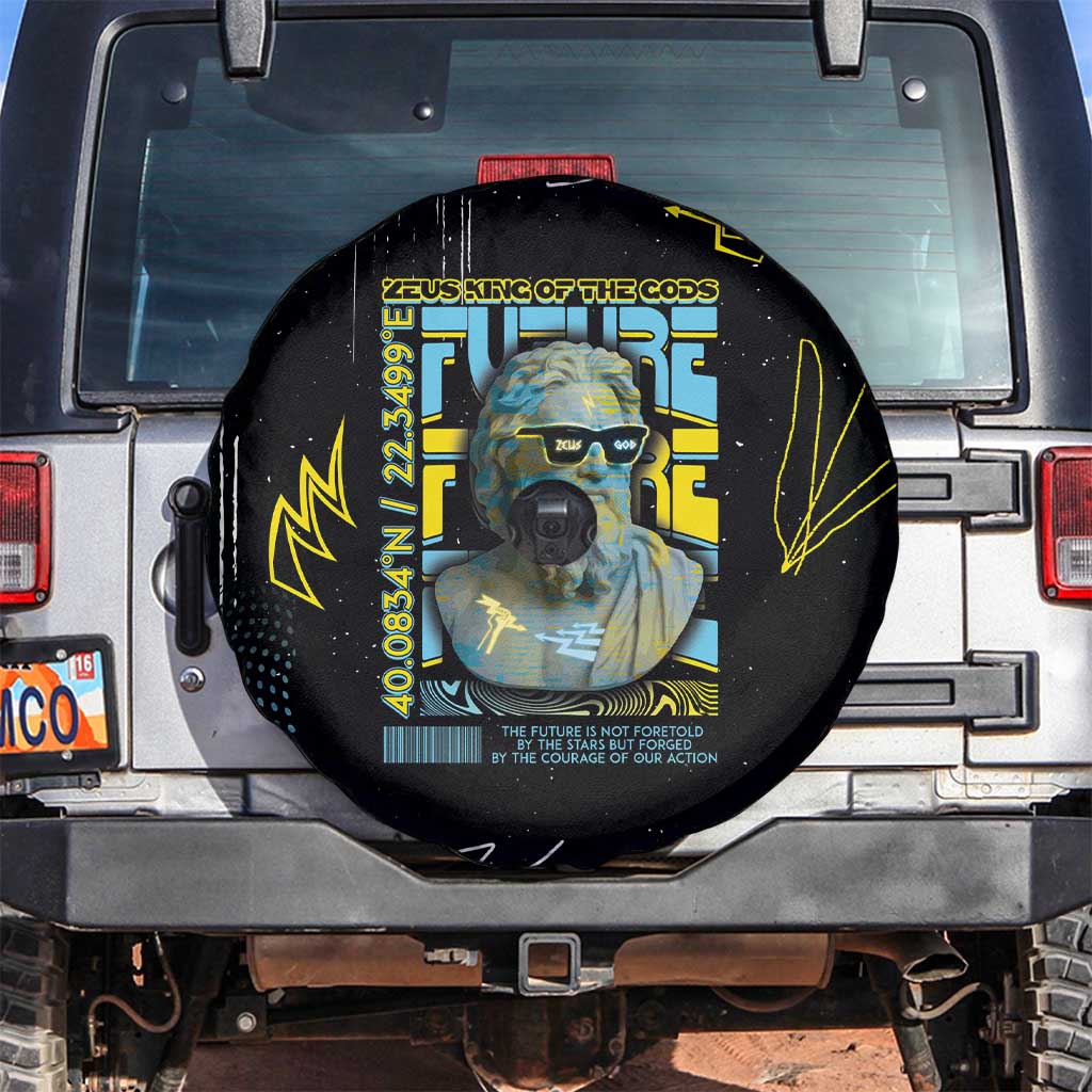 Ancient Greek Zeus Spare Tire Cover Futuristic Style - Wonder Print Shop